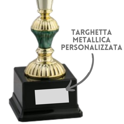 Tris di coppe trofeo personalizzate