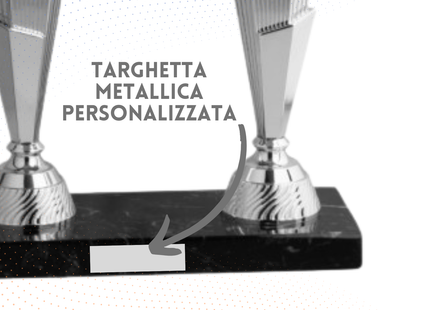 Trofeo in metallo da 54 cm a due piani | Cod. 5.012