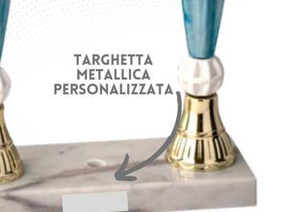 Trofeo in metallo da 44 cm a due piani | Cod. 5.222