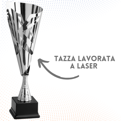 Trofeo in metallo da 45 cm colore silver | Cod. 4.491