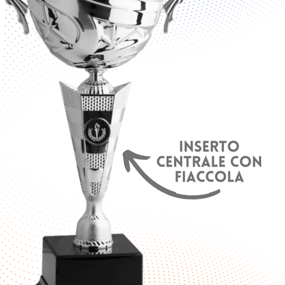 Trofeo in metallo da 37 cm con manici | Cod. 8004