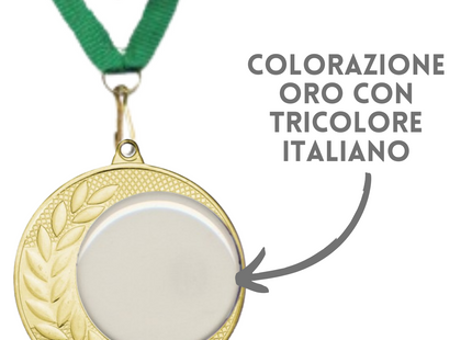 Medaglie personalizzate con logo resinato 70 mm oro | Cod. 22.307.69G