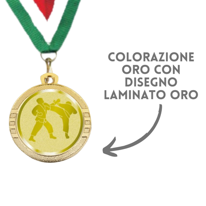 Medaglie competizioni Karate in stock personalizzate 32 mm oro | Cod. 23.00.32.KA
