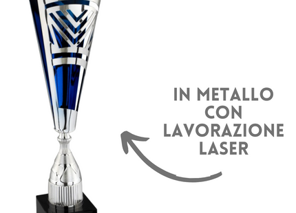 Coppa trofeo bicolore a lavorazione laser 61 cm | Cod. 2.552