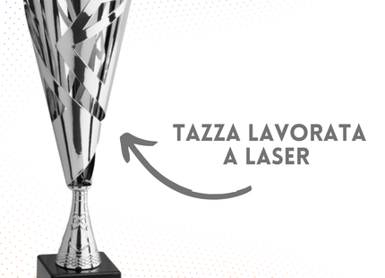 Trofeo in metallo da 42 cm colore silver | Cod. 4.492
