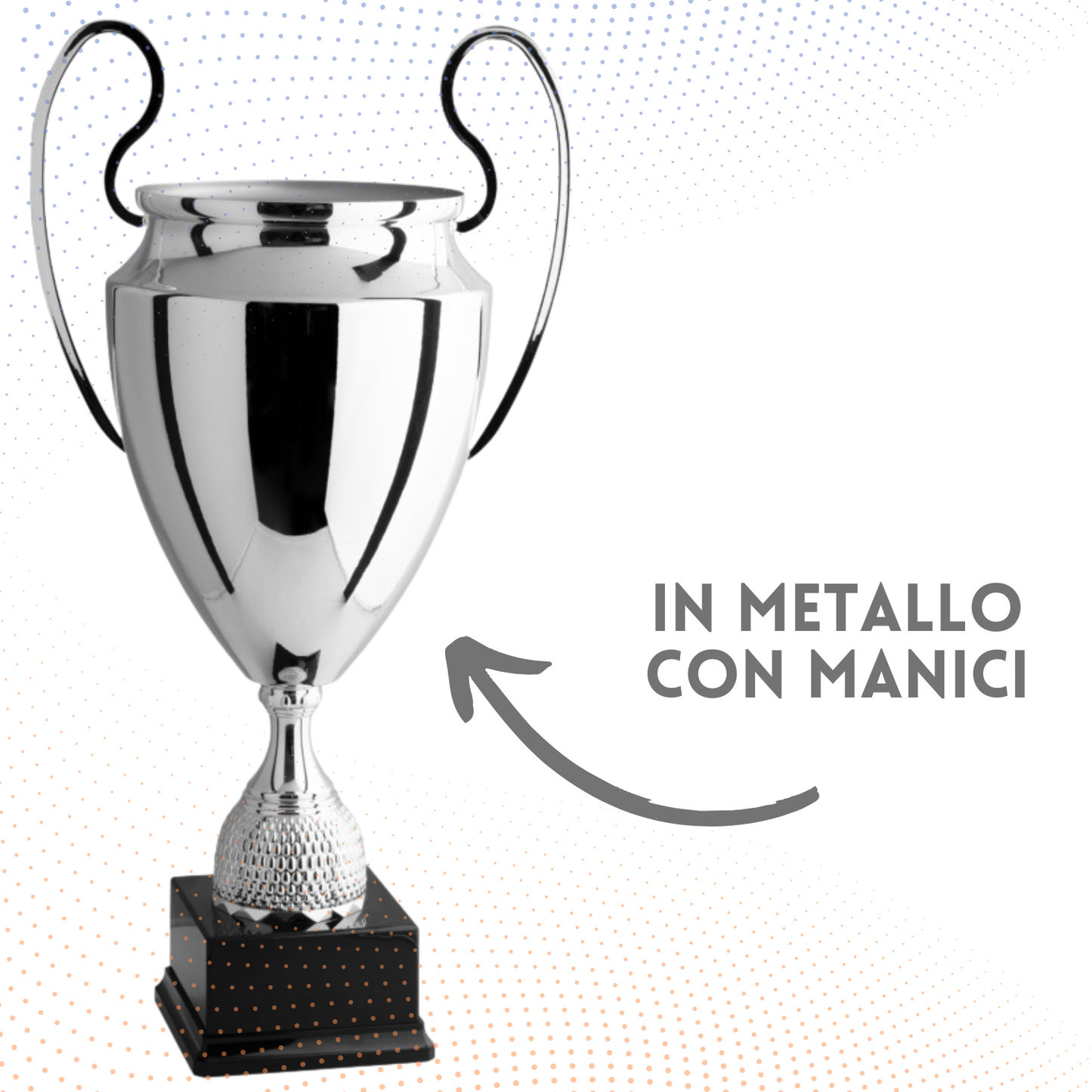Trofeo con manici 46 cm da 1,5 Kg stile Champions League in metallo | Cod. 1.004