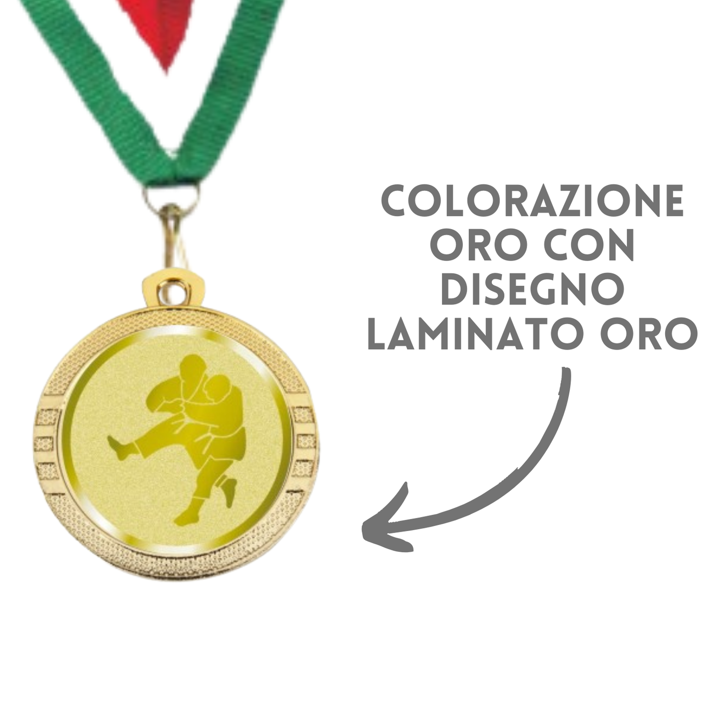 Medaglie competizioni Judo in stock personalizzate 32 mm oro | Cod. 23.00.32.JU