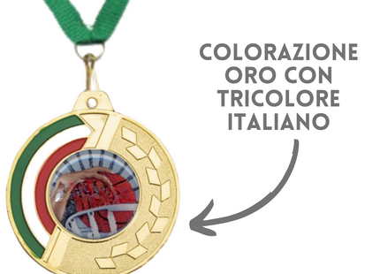 Medaglie personalizzate con logo resinato 50 mm oro | Cod. 22.305.62G
