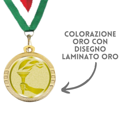 Medaglie Vittoria in stock personalizzate 32 mm oro | Cod. 23.001.1OL