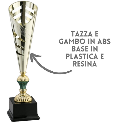 Tris di coppe trofeo personalizzate