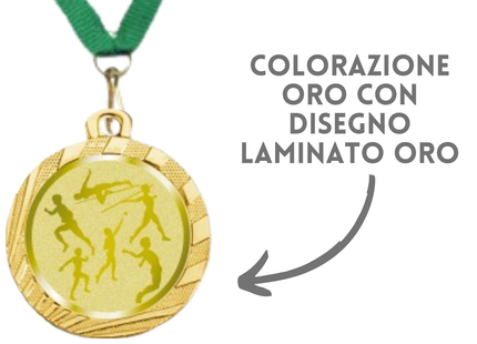 Medaglie Premio Atletica, Corsa e Marcia in stock personalizzate 32 mm oro | Cod. 23.001.1XM