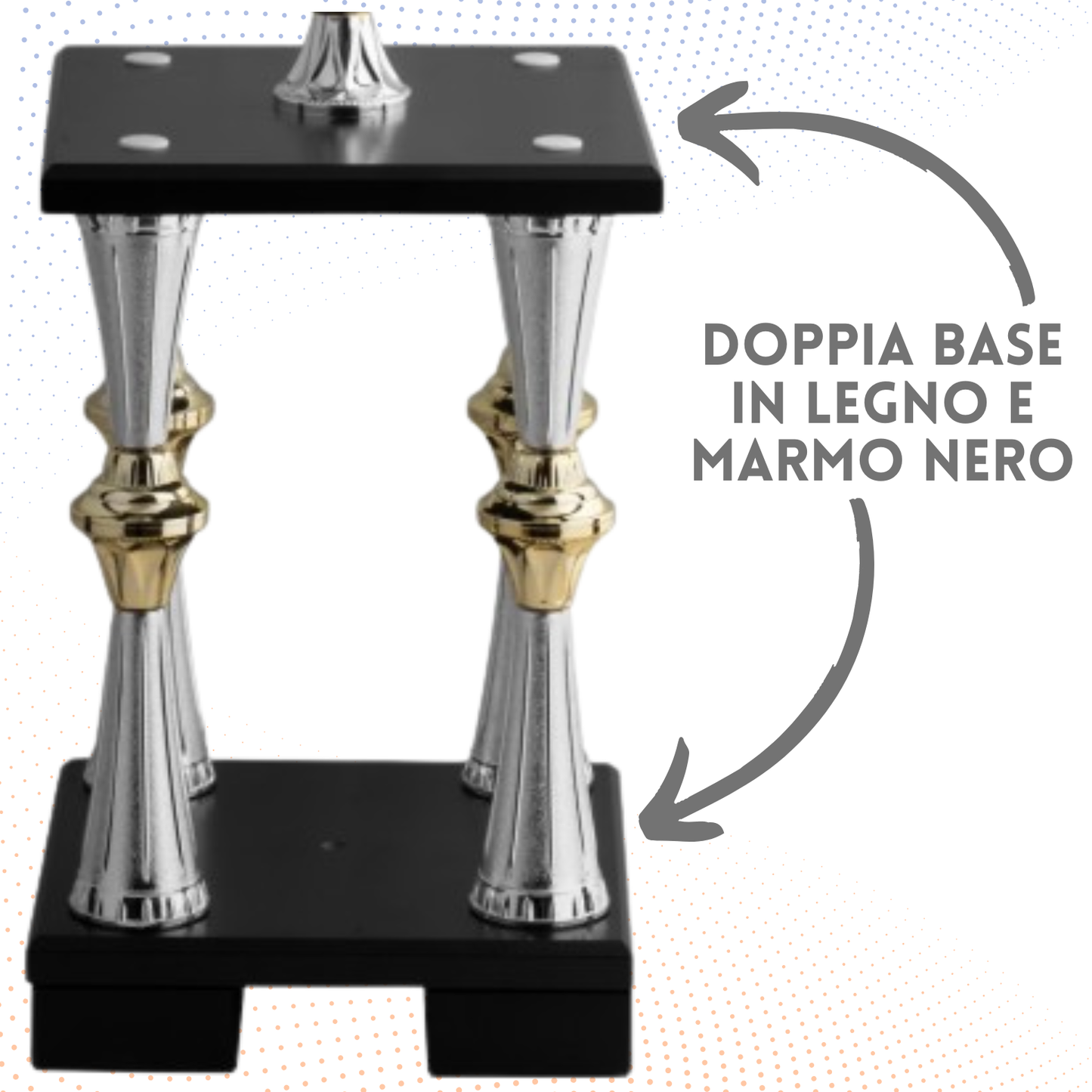 Trofeo in metallo da 67 cm a due piani | Cod. 5.021