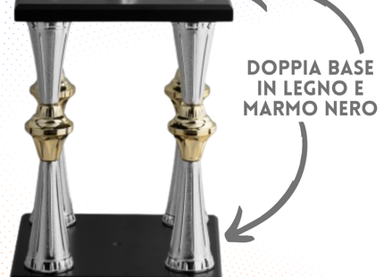 Trofeo in metallo da 63 cm a due piani | Cod. 5.023