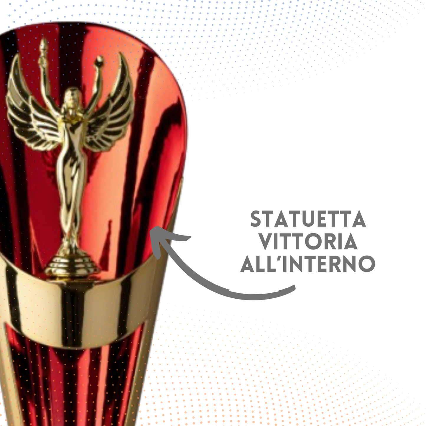 Trofeo in metallo da 40 cm con Vittoria | Cod. 6.481