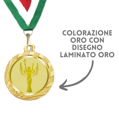 Medaglie competizioni sportive in stock personalizzate 32 mm oro | Cod. 23.008.Y11