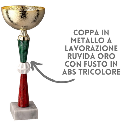 Tris di coppe trofeo personalizzate