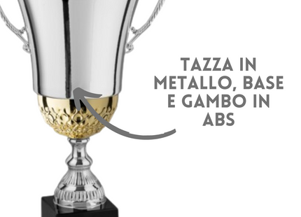 Tris di coppe trofeo personalizzate