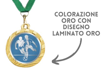 Medaglie competizioni Calcio in stock personalizzate 32 mm oro | Cod. 23.00.32.XG