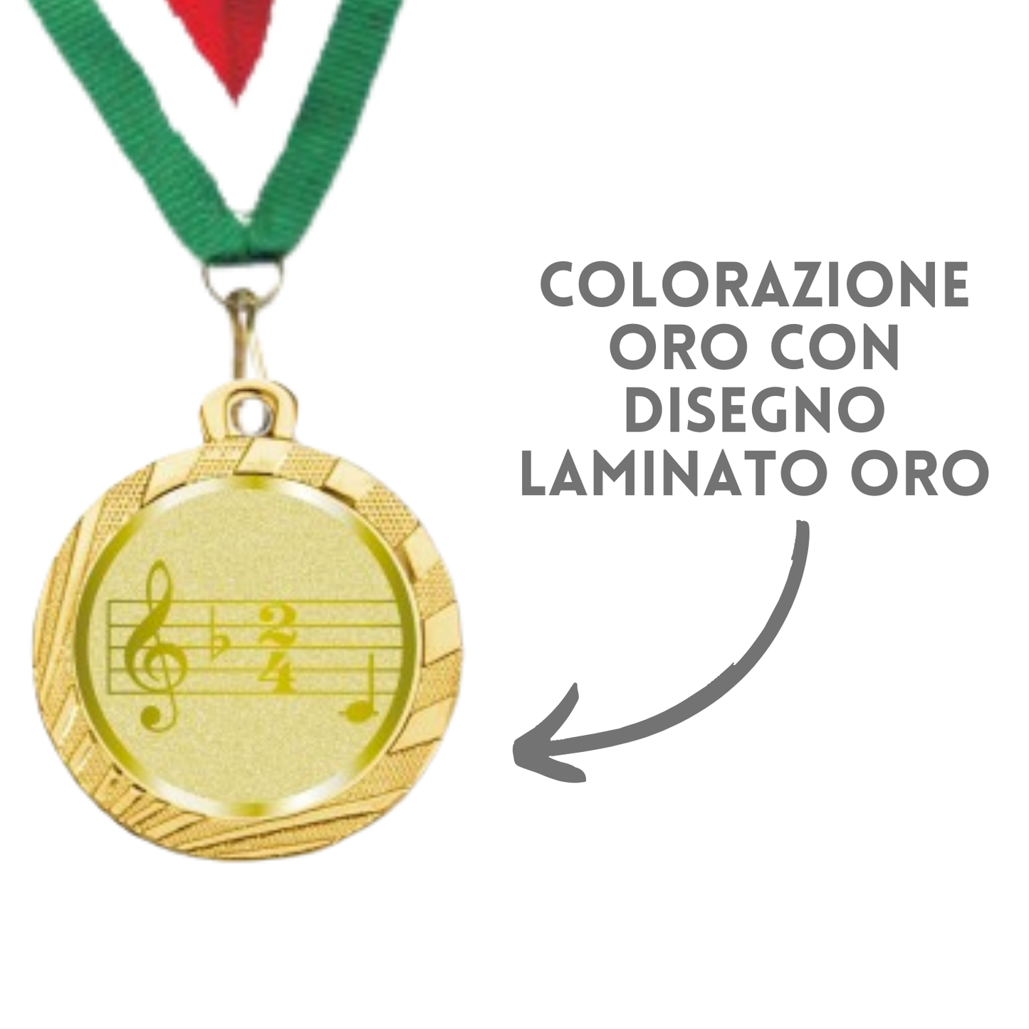 Medaglie Premio Musicale in stock personalizzate 32 mm oro | Cod. 23.001.1XL