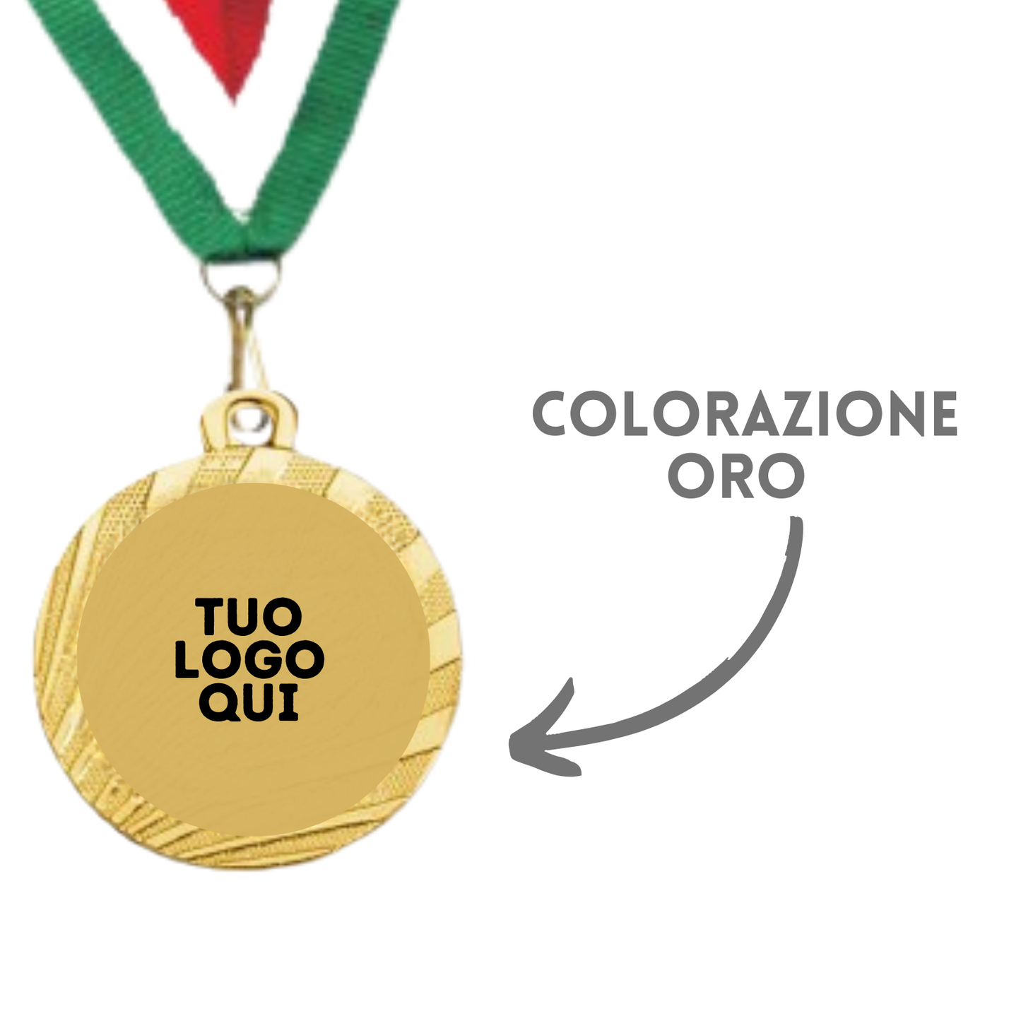 Medaglie personalizzate fronte e retro in stock personalizzate 32 mm oro | Cod. 23.003.65G