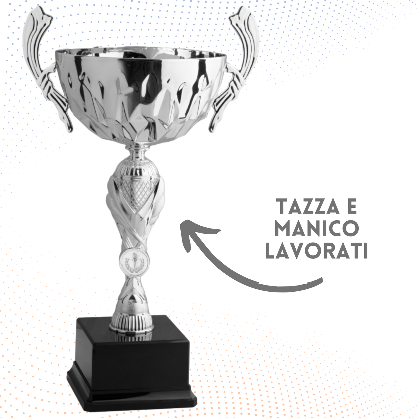 Trofeo in metallo da 42 cm con manici | Cod. 8.591