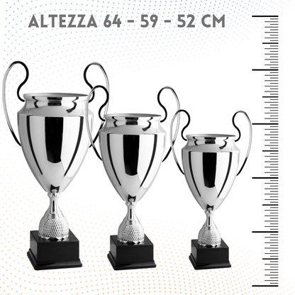Tris di premiazioni personalizzate con manici 64 - 59 - 52 cm | Cod. 1.001T