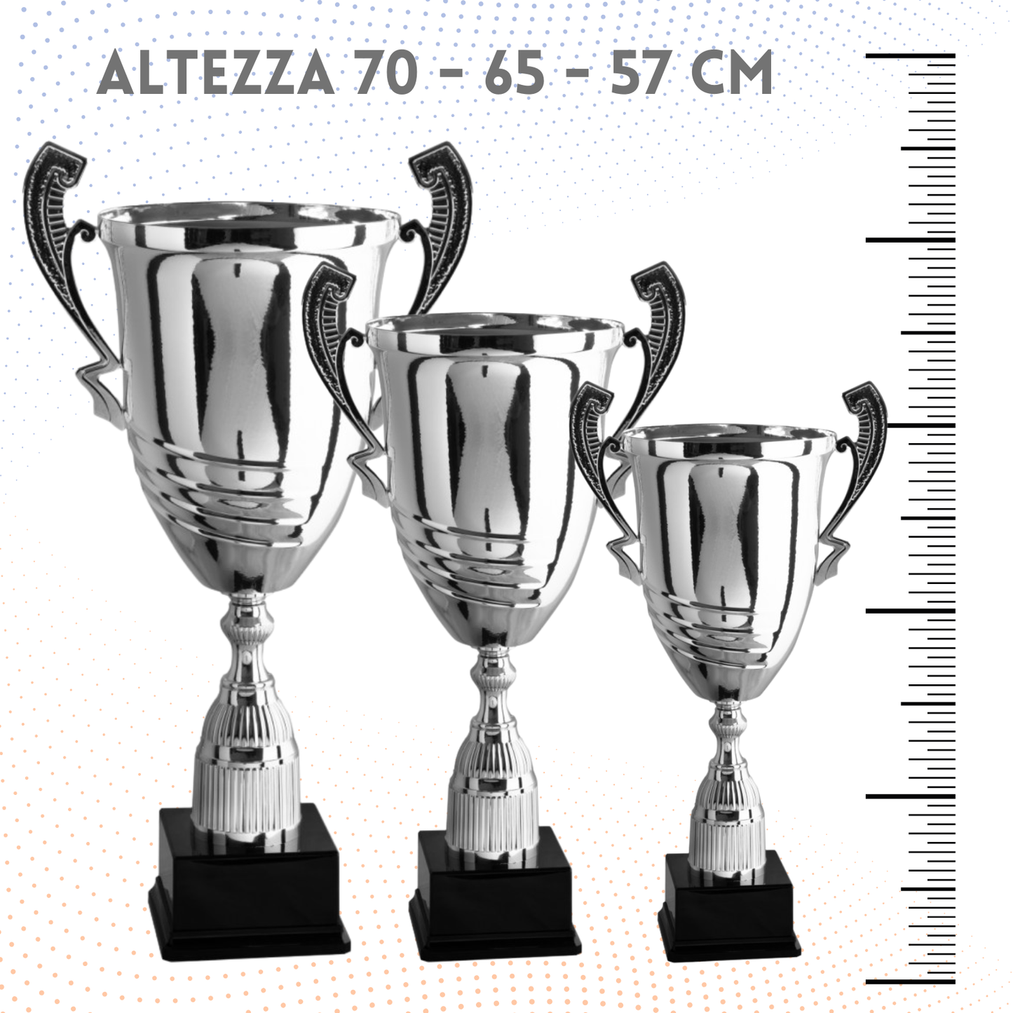 Tris di premiazioni personalizzate con manici 70 - 65 - 57 cm | Cod. 1.101-T