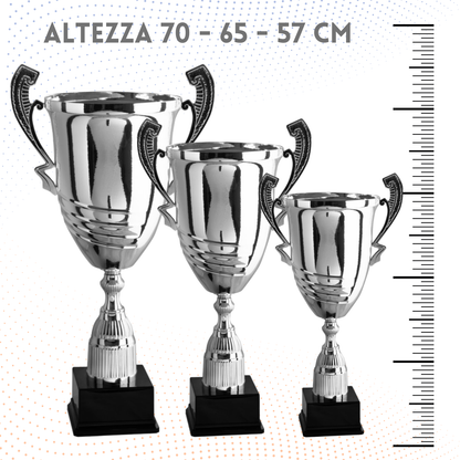Tris di premiazioni personalizzate con manici 70 - 65 - 57 cm | Cod. 1.101-T