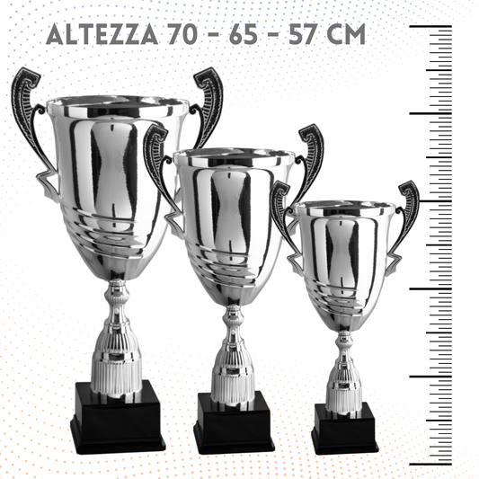 Tris di premiazioni personalizzate con manici 70 - 65 - 57 cm | Cod. 1.101-T