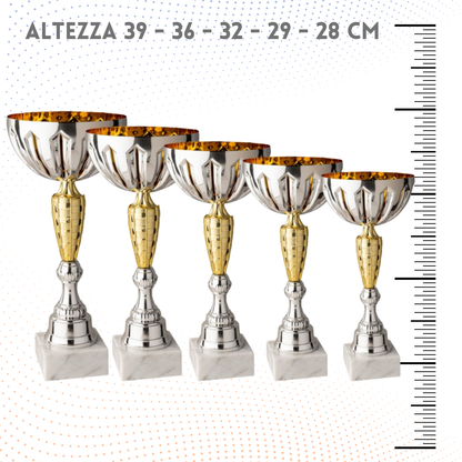 Tris di coppe personalizzate 39-36-32-29-28 cm | Cod. 10.019