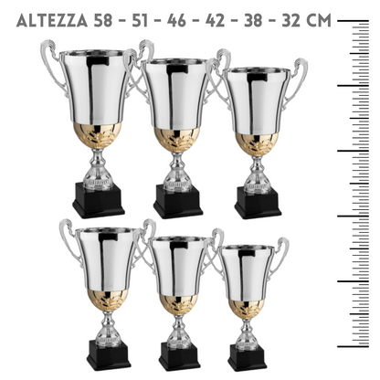 Set 6 premiazioni da 558 a 32 cm in metallo | Cod. 2.499