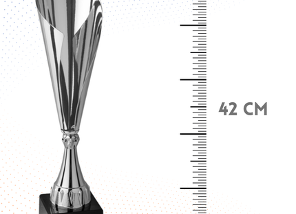 Trofeo in metallo da 42 cm colore silver | Cod. 4.452