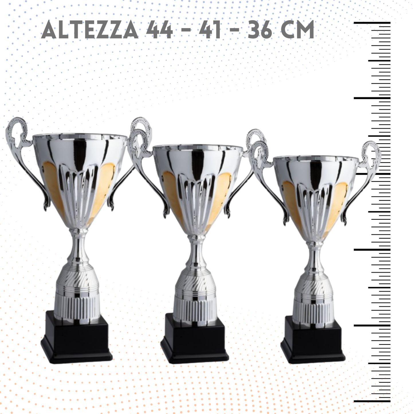 Tris di trofei personalizzati con manici 44 - 41 - 36 cm | Cod. 4.129