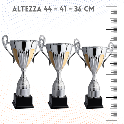 Tris di trofei personalizzati con manici 44 - 41 - 36 cm | Cod. 4.129