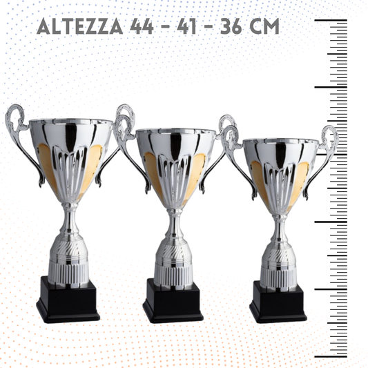 Tris di trofei personalizzati con manici 44 - 41 - 36 cm | Cod. 4.129