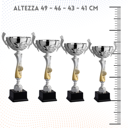 Set 4 Trofei tricolore da 49 - 46 - 43 - 41 cm | Cod. 6.049