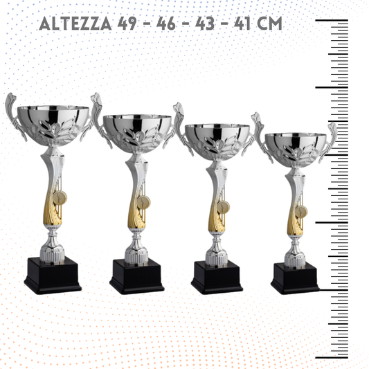 Set 4 Trofei tricolore da 49 - 46 - 43 - 41 cm | Cod. 6.049