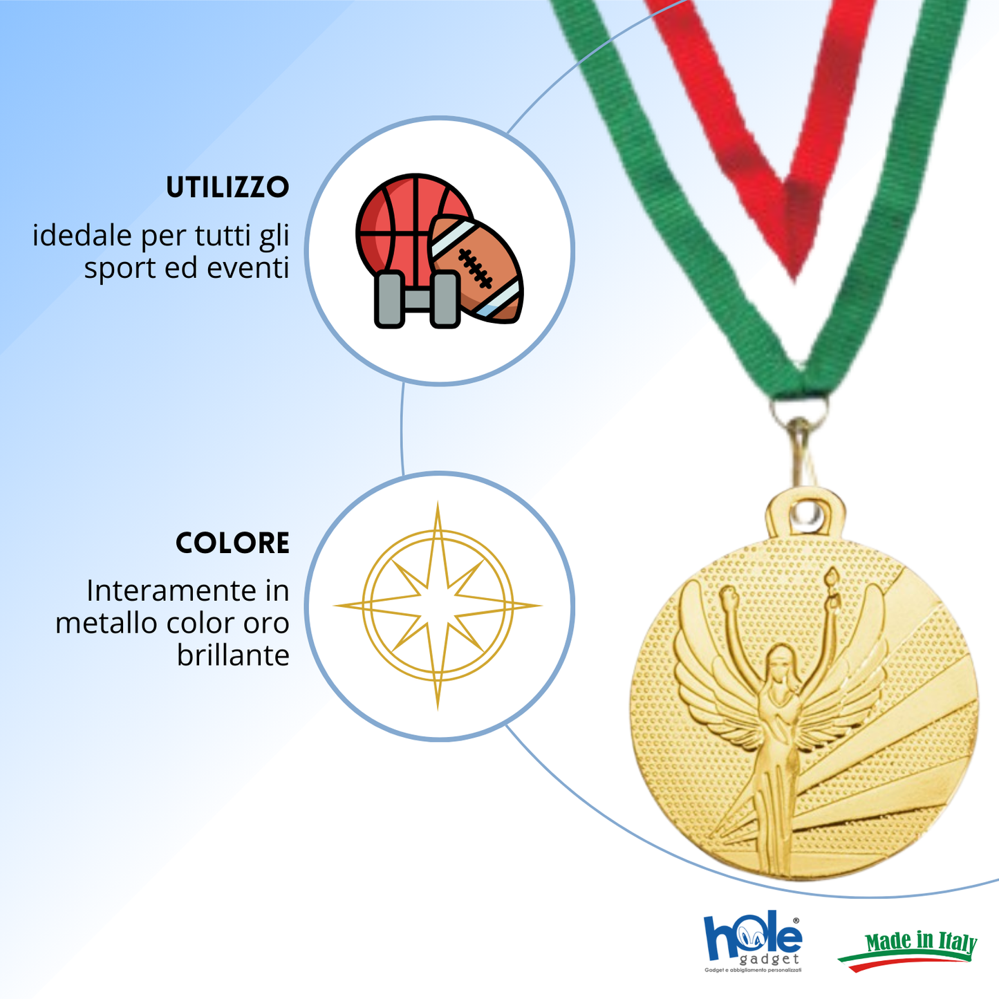 Medaglie personalizzate 32 mm oro | Cod. 23.003.66G