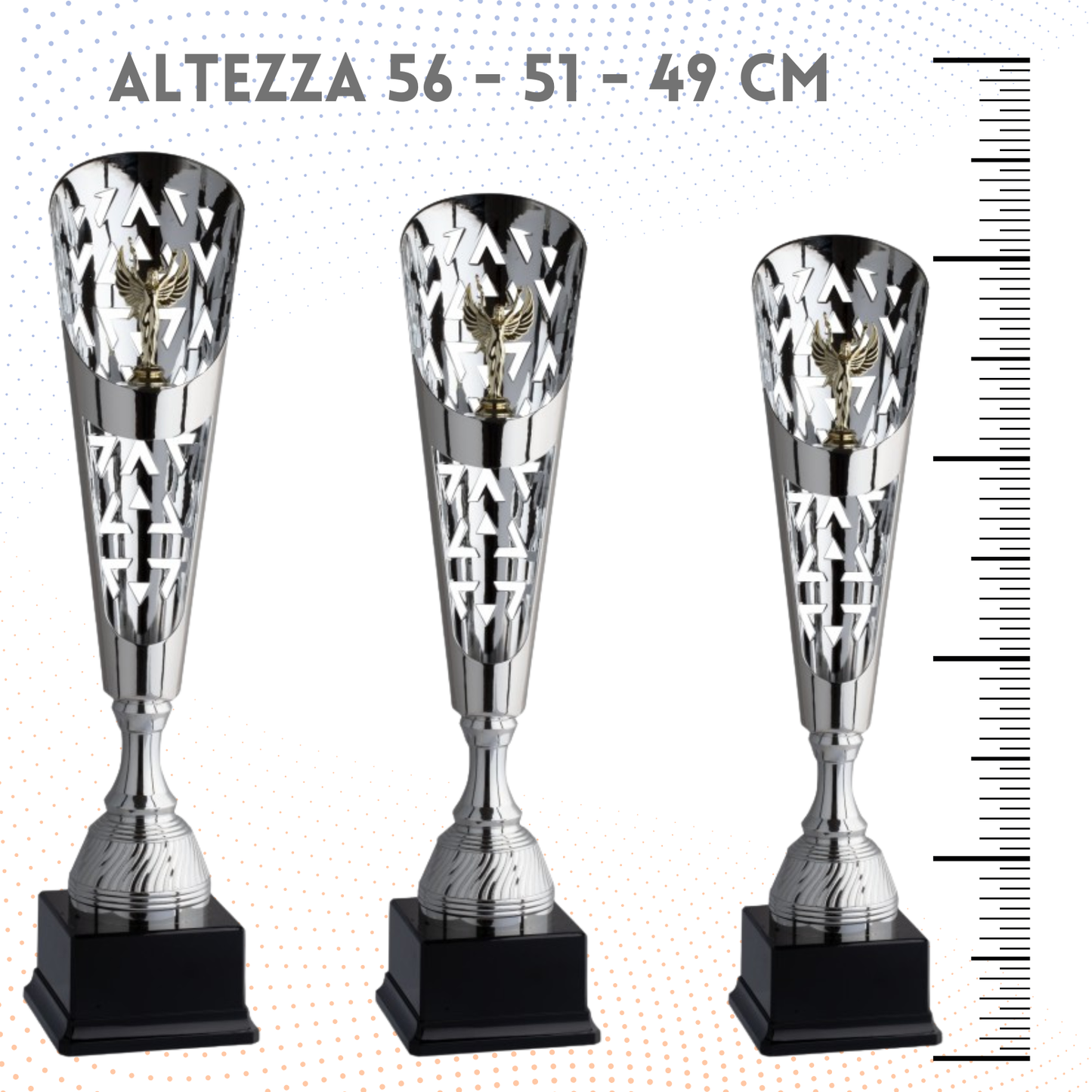 Tris di trofei personalizzati 56 - 51 - 49 cm | Cod. 4.079