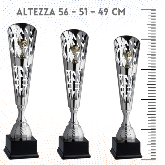 Tris di trofei personalizzati 56 - 51 - 49 cm | Cod. 4.079