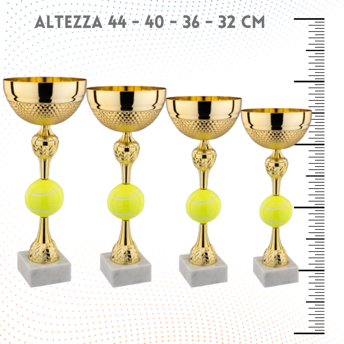 Set 4 Coppe da 44 - 40 - 36 - 32 cm per Calcio | Cod. 9.049GT