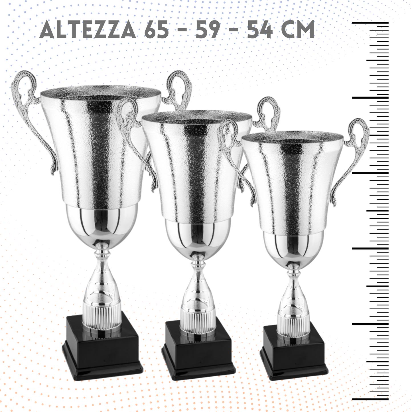 Tris di premiazioni personalizzate con manici 65 - 59 - 54 cm | Cod. 2.141G