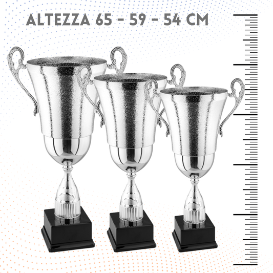 Tris di premiazioni personalizzate con manici 65 - 59 - 54 cm | Cod. 2.141G