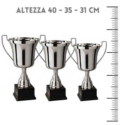 Tris di coppe trofeo personalizzate cod 4.429