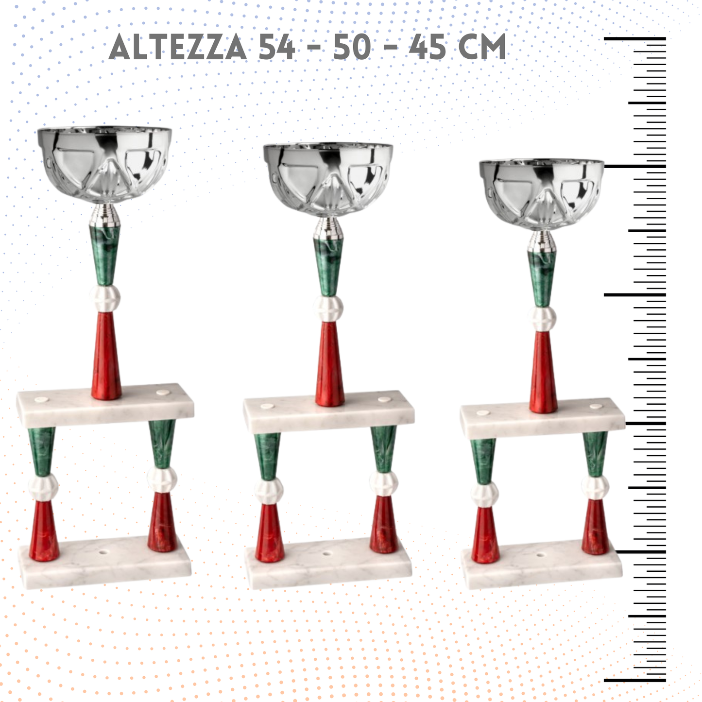 Tris di trofei a due piani 54 - 50 - 45 cm | Cod. 5.249