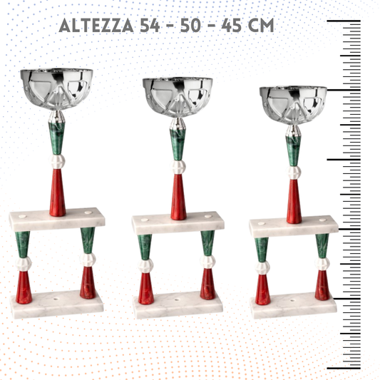 Tris di trofei a due piani 54 - 50 - 45 cm | Cod. 5.249