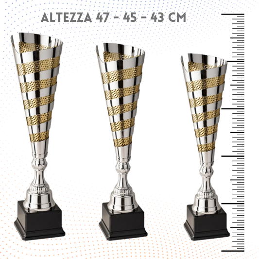 Tris di trofei personalizzati 47 - 45 - 43 cm | Cod. 6.479