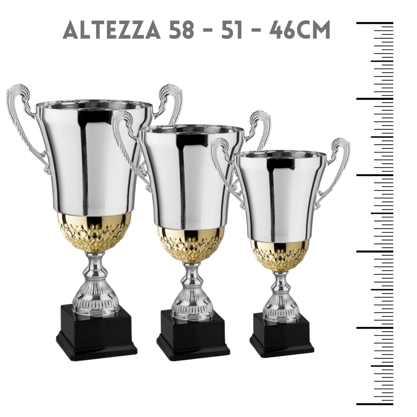 Tris di coppe trofeo personalizzate 2.499