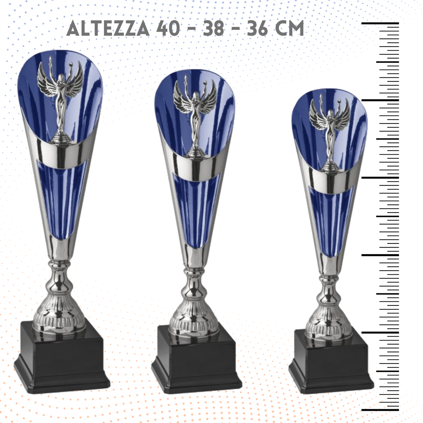 Tris di trofei personalizzati 40 - 38 - 36 cm | Cod. 6.499