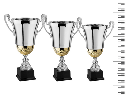 Tris di coppe trofeo personalizzate